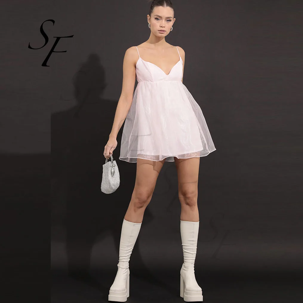Custom Elegant New Short Style Strapless Simple Outside Wear Of Travel Photography Show Princess Style Midi Short White Dress