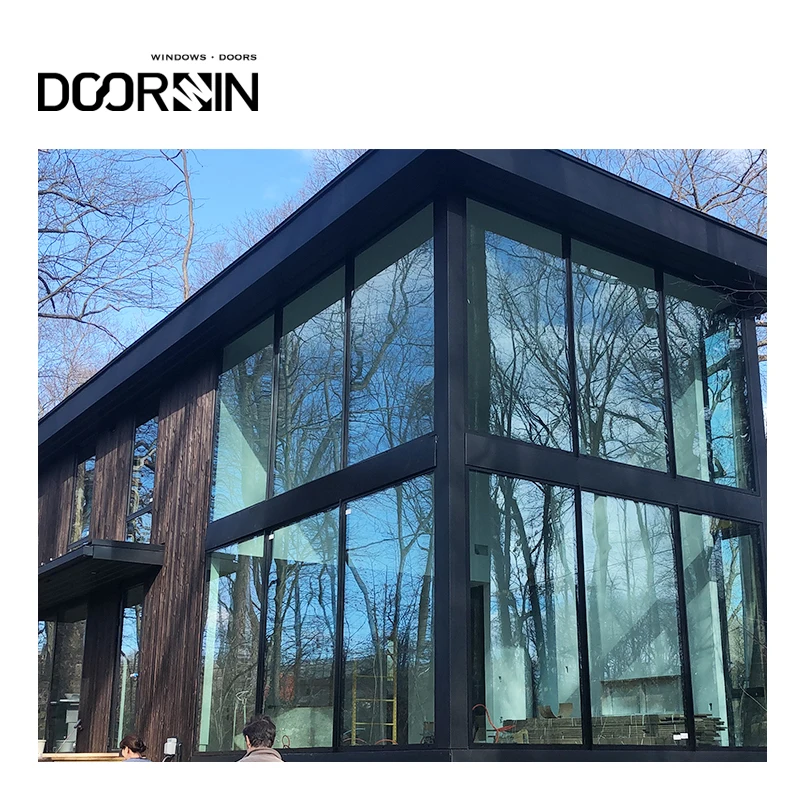 Doorwin Delaware USA Project China bathroom window manufacture modern large glass narrow frame tempered glass window
