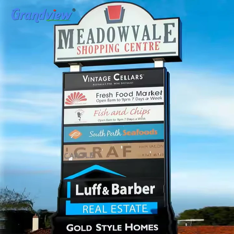 Manufacturer Price Illuminated 3D Outdoor Direction Led Signage Totem Signs large aluminium Pylon Sign For Hotel shopping mall