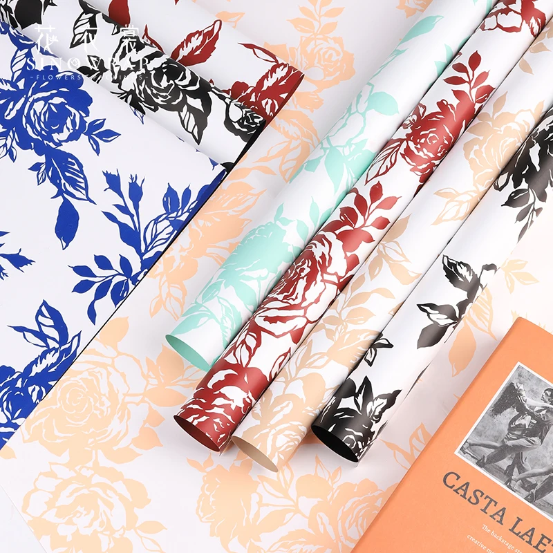 2024  Rose print paper gift and flower wrapping paper