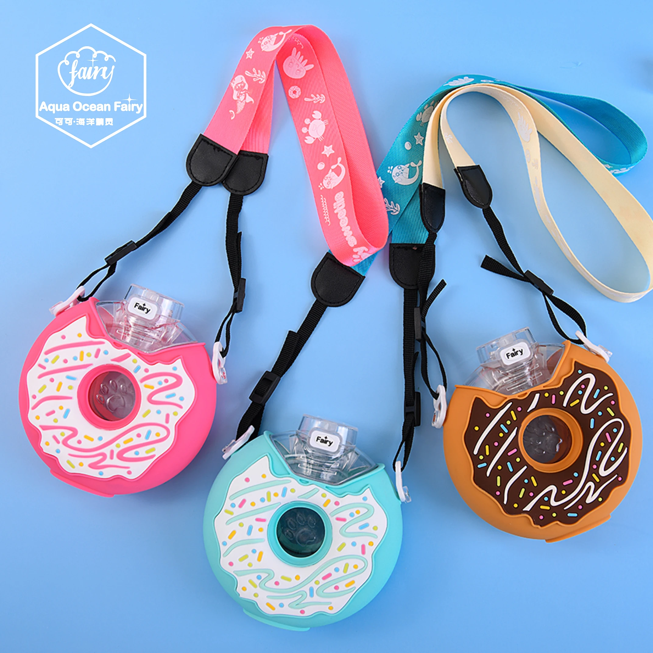 Summer Donuts Shaped Donut Shaped Water Bottle Fancy Plastic Water Bottles For Kids Children