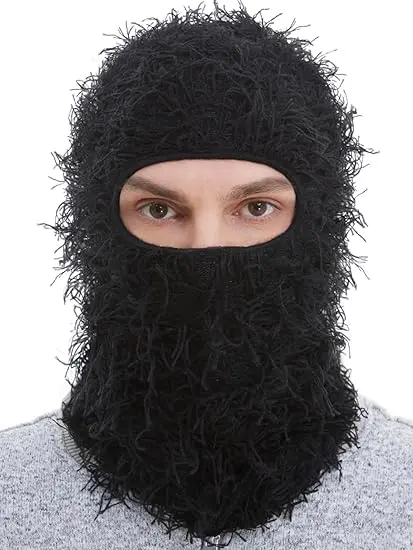 Knitted Full Face Ski Mask Windproof Neck Warmer Shiesty Yeat Airsoft Custom  Knitted Face balaclava for Men/Women