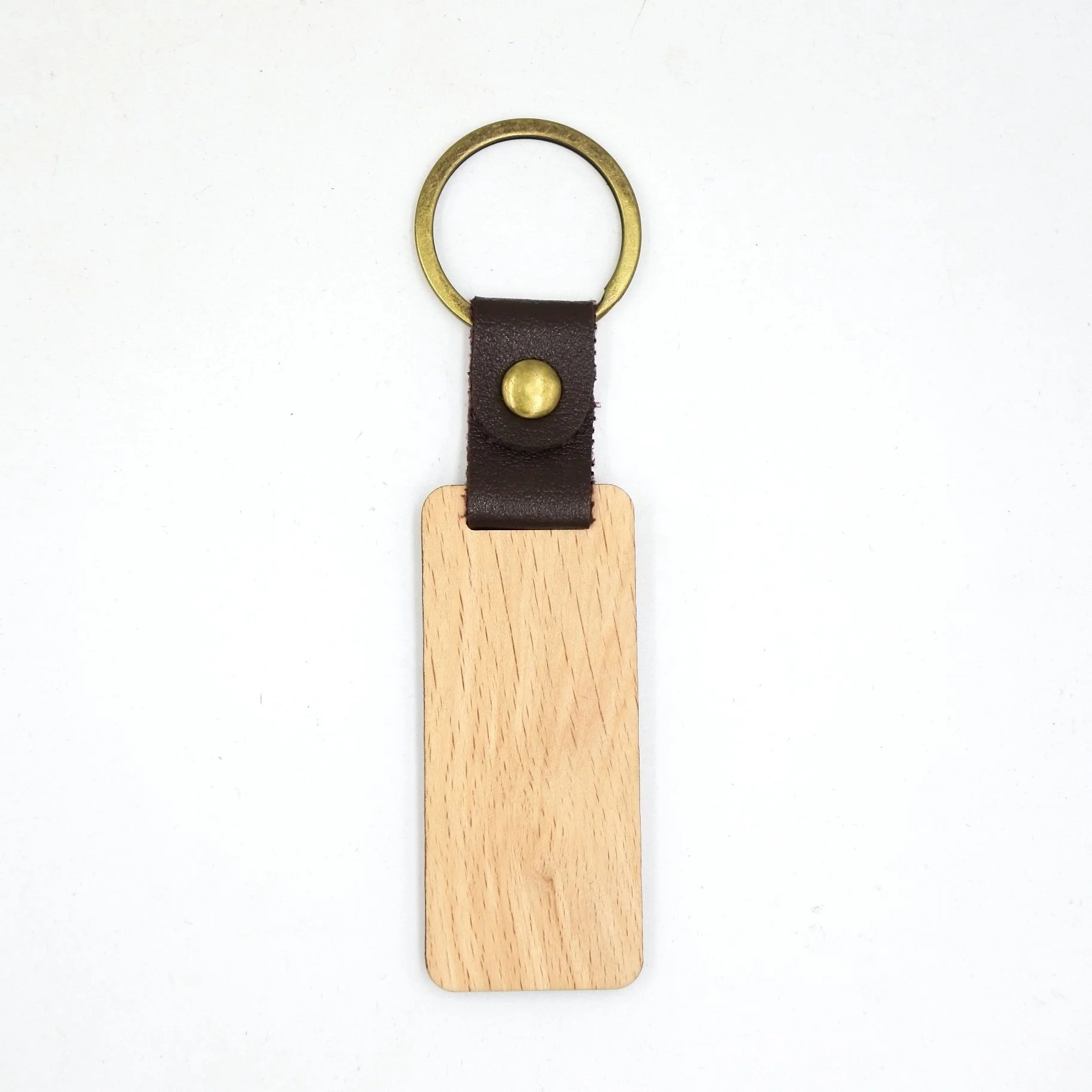 Custom Designed Wooden Keychain with Laser Engraved Logo Tag Blank wooden Keychain