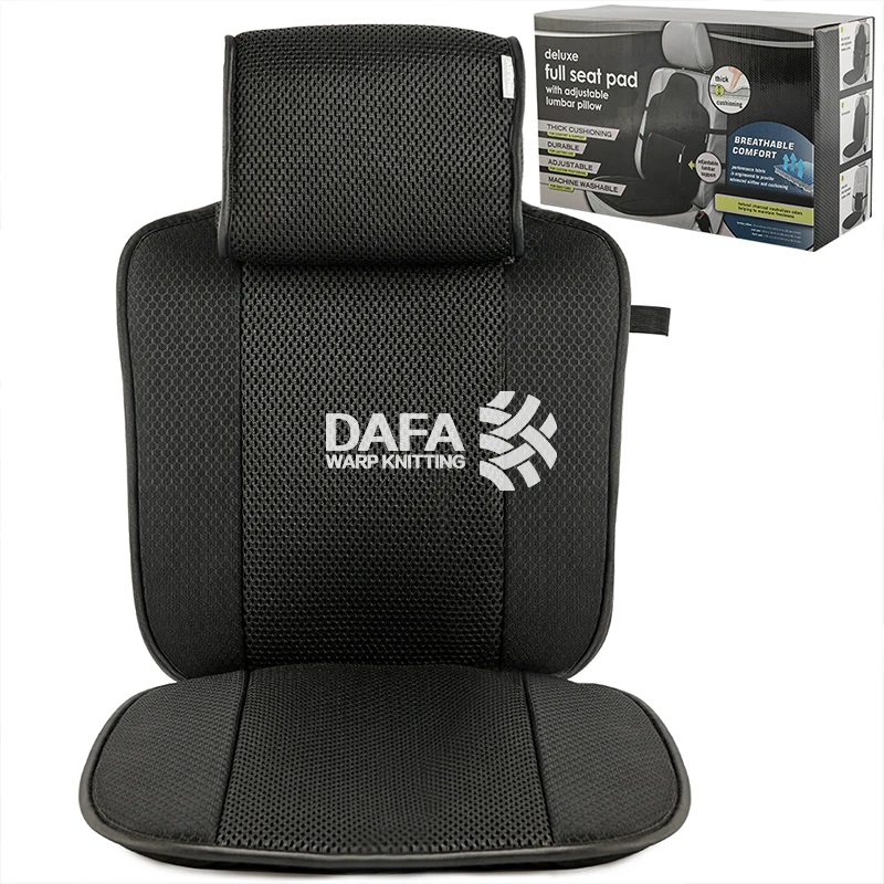 Automotive deluxe full seat pad with adjustable lumbar pillow , Car seat cover with thickened cushioning for comfortable