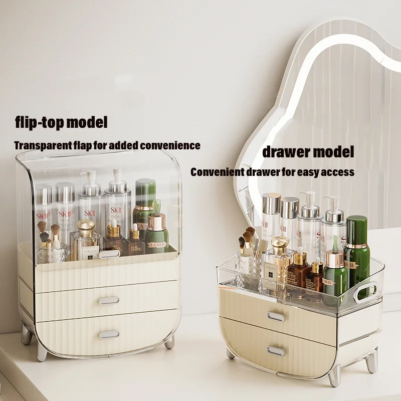 Dormitory Plastic Table Cosmetic Tray Storage Desktop Makeup Organizer With Drawers