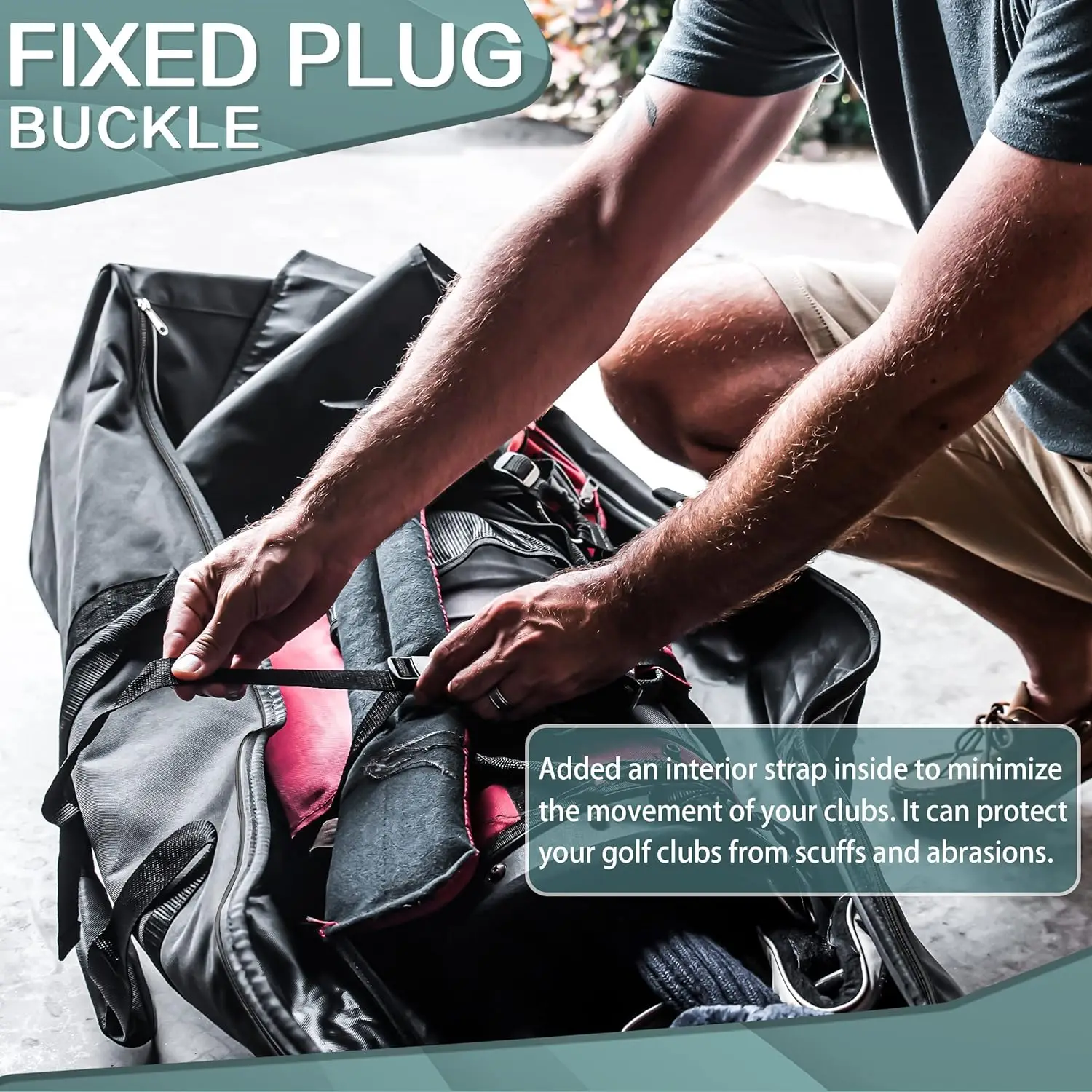 High Quality Heavy Duty 600d Polyester Oxford Golf Travel Bag With Wheels Bags for Men