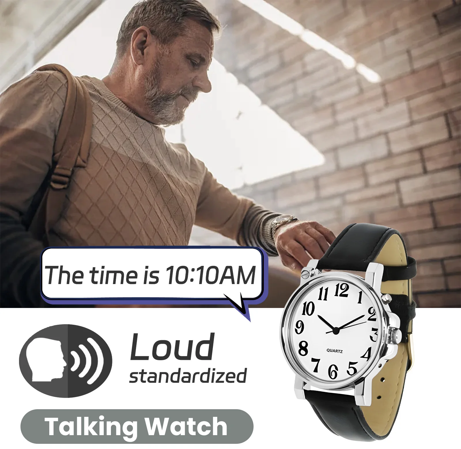 Talking Watch Loud and Clear Voice Large Number Time for The Blind Watches for Men Women