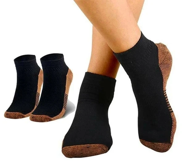 OEM black bamboo Ankle Support Brace copper infused socks