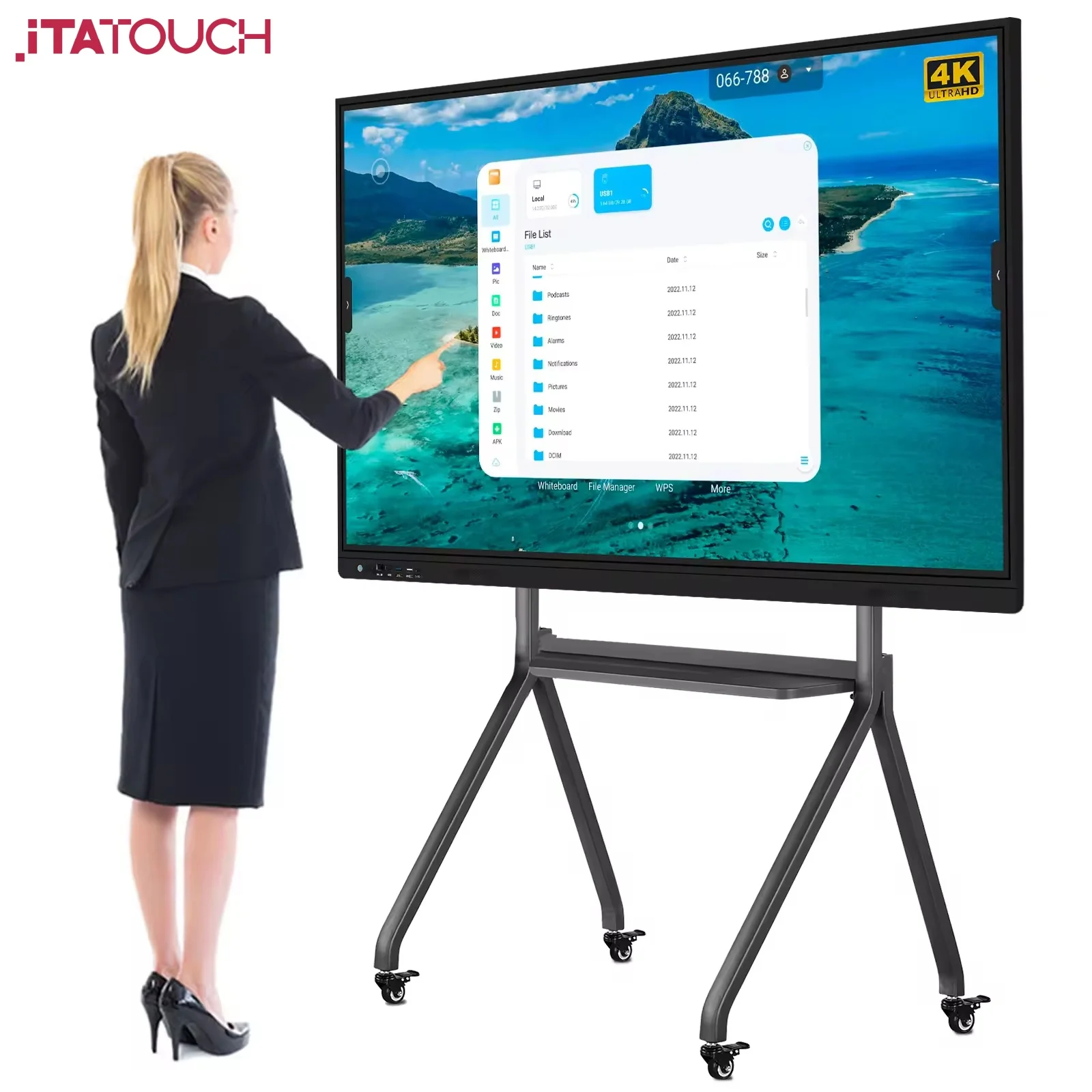 Ita Touch ODM 4K Android OPS 86 Inch Interactive Display Smart board 75 Inch Touch Screen Monitor Interactive Whiteboard
