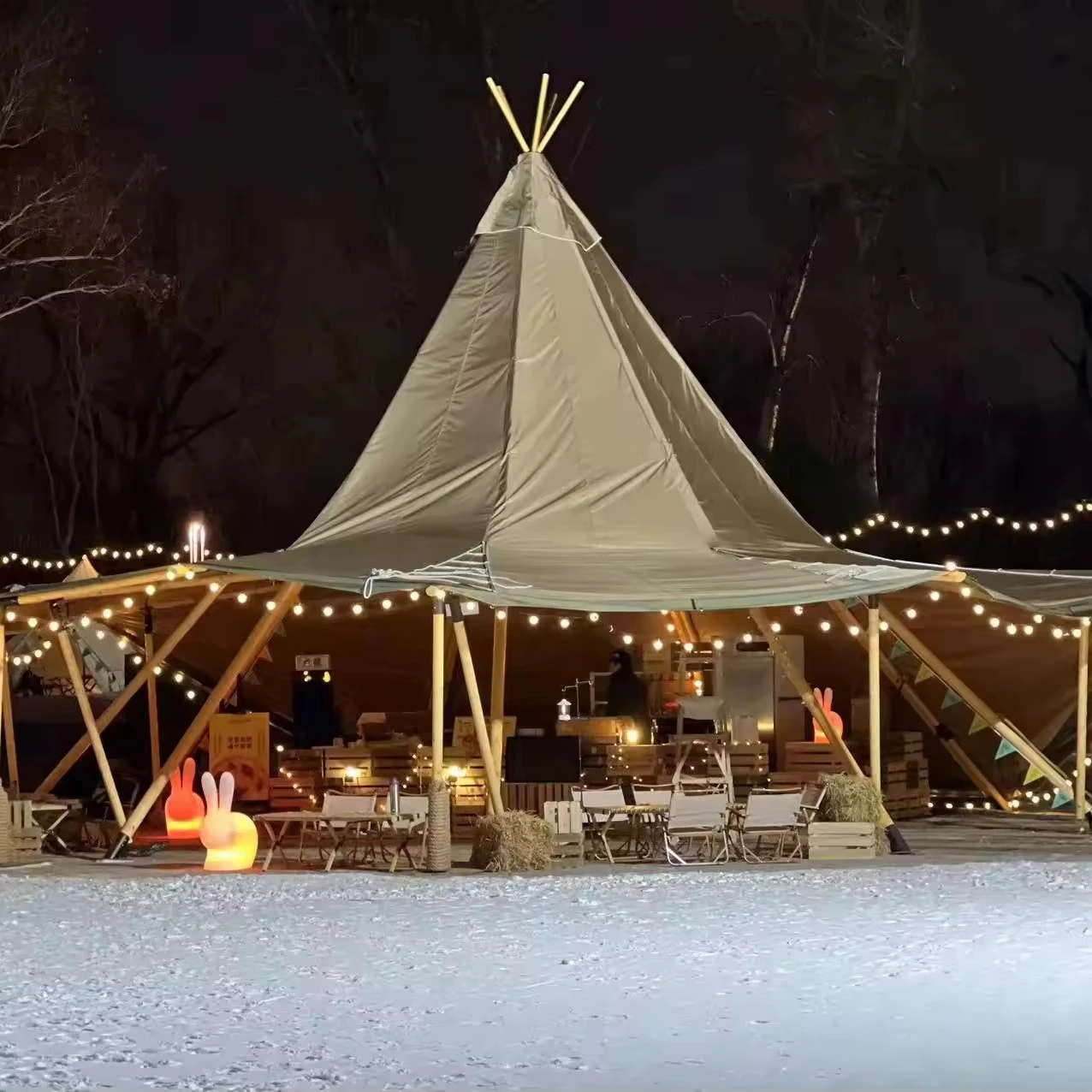 Yurt Tent Glamping Luxury Safari Tent for Sale Wholesale High Quality Outdoor Oxford One Bedroom Construction Based on Need CT10