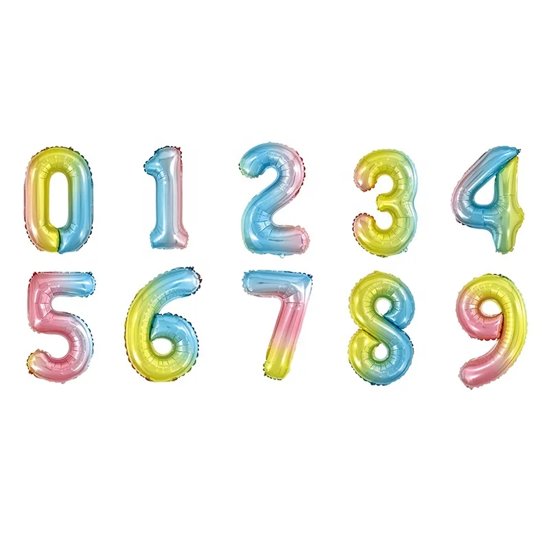 Manufacture 40 inch number balloon inflatable foil helium balloon big party balloon decoration