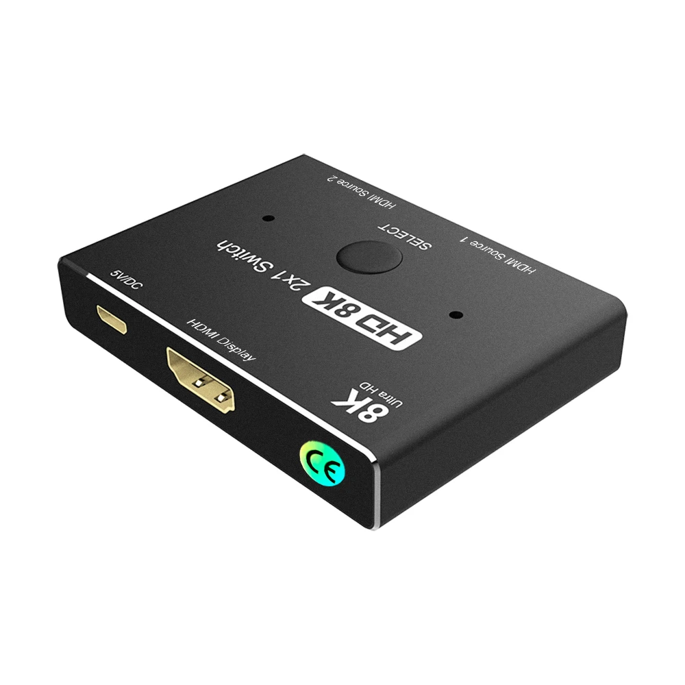 Высокоскоростной коммутатор 8K, HDMI-совместимый коммутатор 2,1, сплиттер переключателя 2 в 1, Ultra HD 8K @ 60 Гц 4K @ 120 Гц, 48 Гбит/с, переключатель-адаптер с Swit