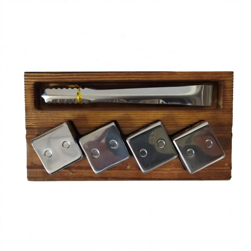 Lovely Wooden Treasure Engraved Whiskey Stone Box Set Box For Groomsmen Gift