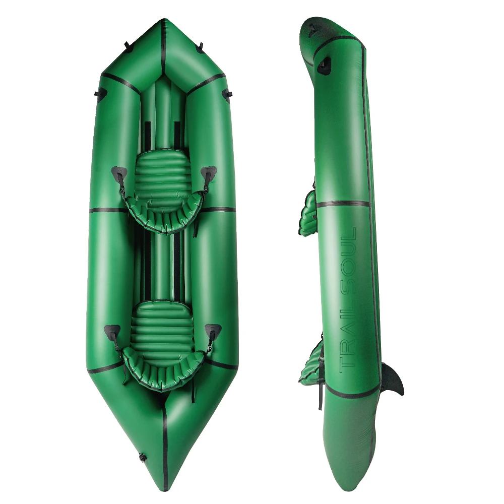Glue Free Inflatable Boat Durable Pack Raft Lightweight 420D Nylon TPU Two Person Packraft