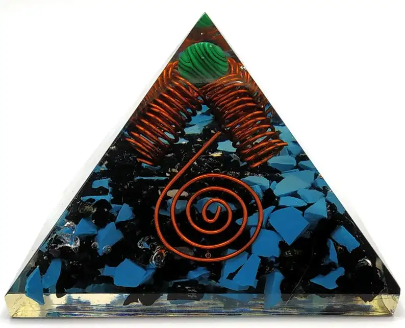 
Black orgonite pyramid crystal pyramid 