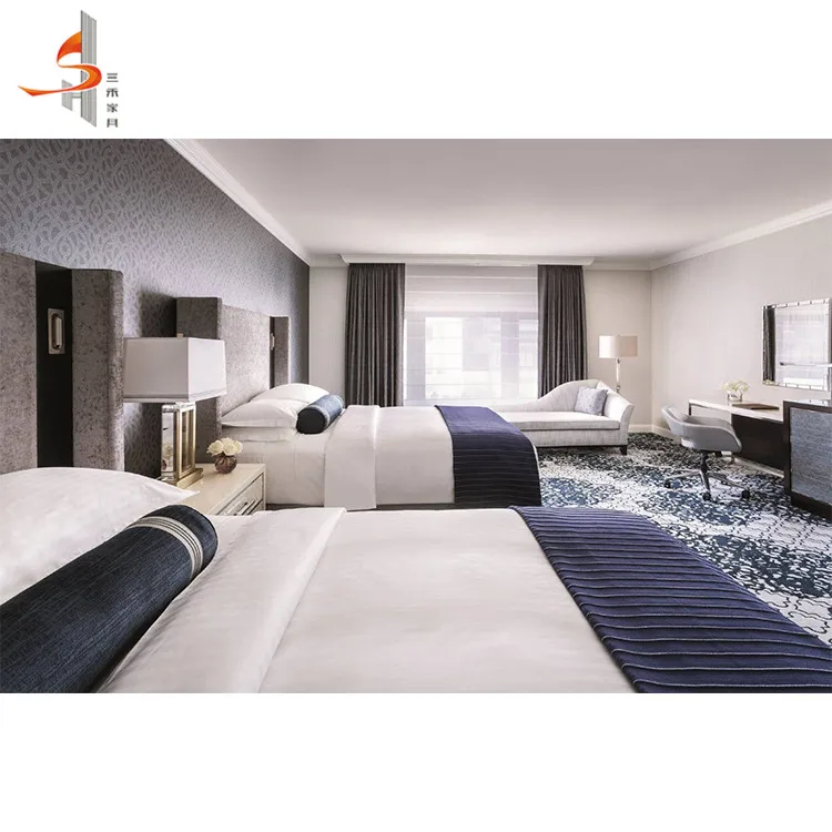 
Luxury hotel furniture custom 5 star quality double bed room wooden bedroom set 