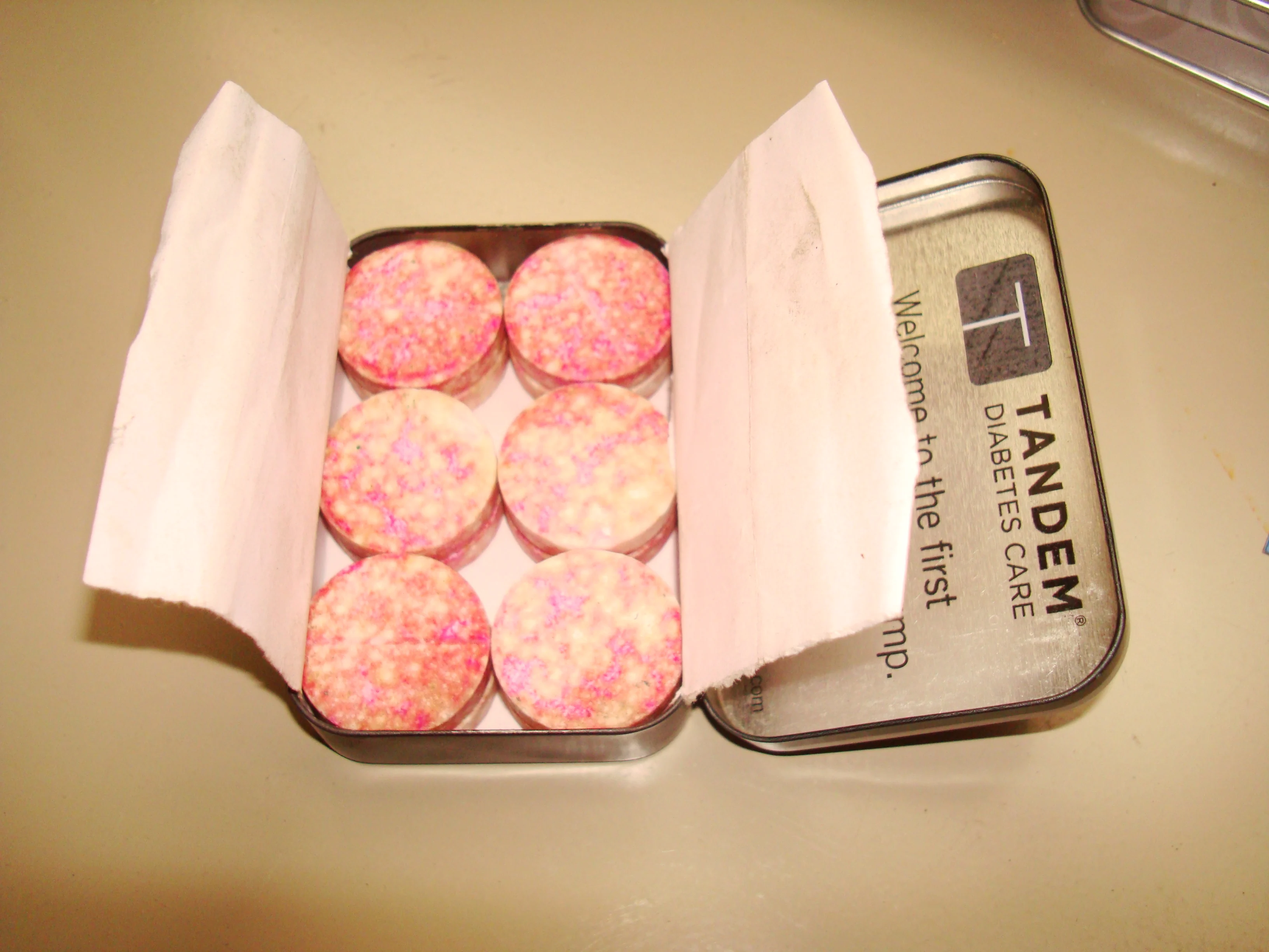 peppermint candy tin box