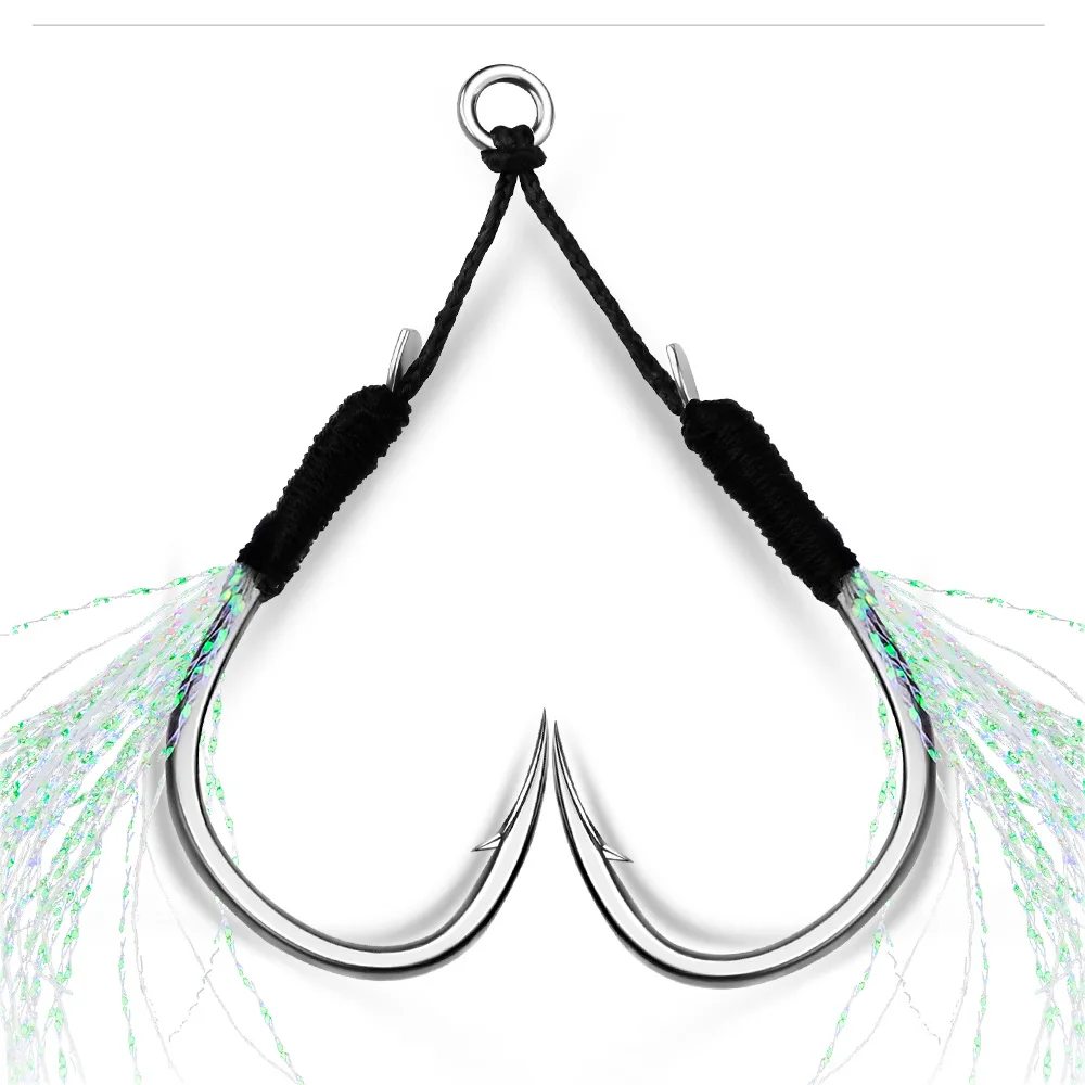 SKNA 11#-20# double assist hook high carbon steel jigging hook sea fishing hooks