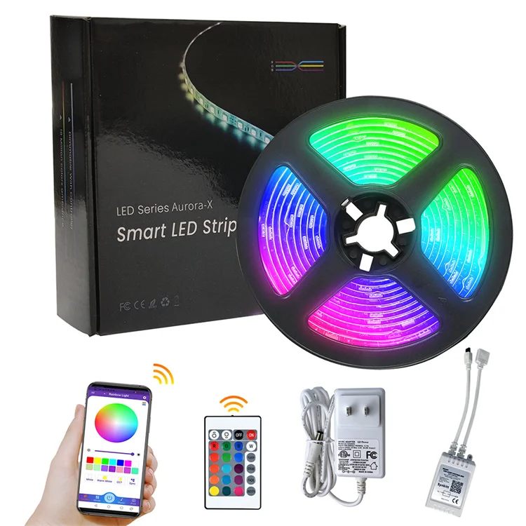 Уличная водонепроницаемая светодиодная лента с Bluetooth 220 В 12 Ws2835 5050 Cob Rgbic умная Рождественская елка Светодиодная приложением для дистанционного