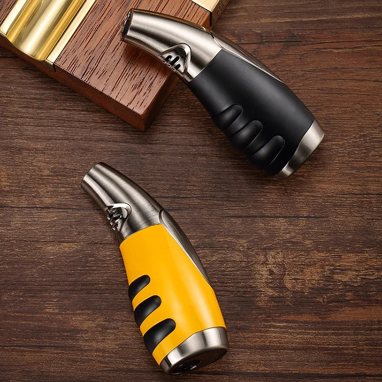 Amazon Torch Jet Flame Windproof Cigar Zinc Alloy Lighter with Punch Butane