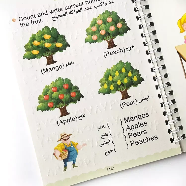 Arabic Magic Practice Copybook for Kids Reusable Handwriting English Calligraphy Magic Copybook