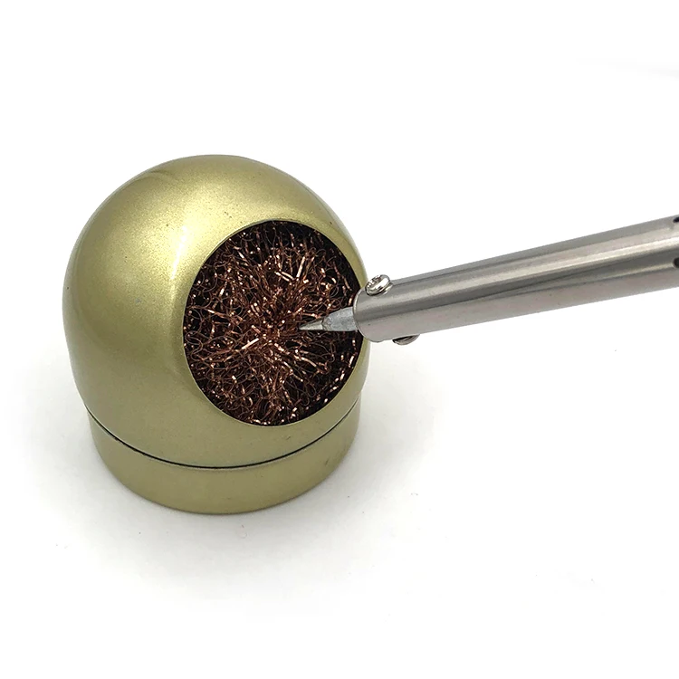 Metallic containers with Cleaning wire Soldering Iron Tip Cleaning copper Ball Remover Wire Sponge Clean the steel wire ball