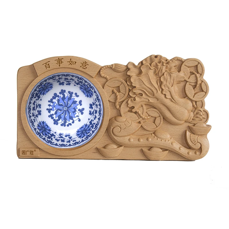 Wooden handicraft  table furnishings, woodcarving handicrafts,  Carving handicrafts cigarette ash drag