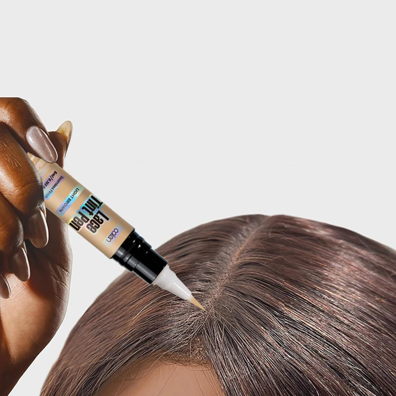 Luxfume OEM 5ml 4 Colors Pen Wig Tint With Brush Applicatior Light Brown Lace Dye Tinted Pen