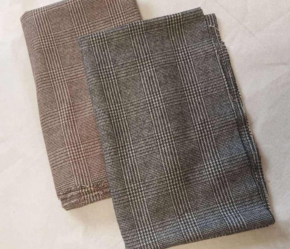 
420 gsm 50% wool Single Sided Plaid Fabric 1.4cm white stripe In stock 420g/m 