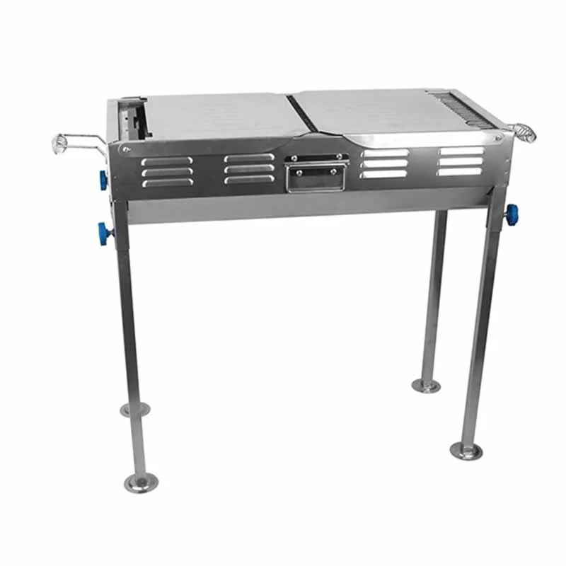 Large thickened barbecue grill stainless steel folding grill outdoor camping charcoal portable grill