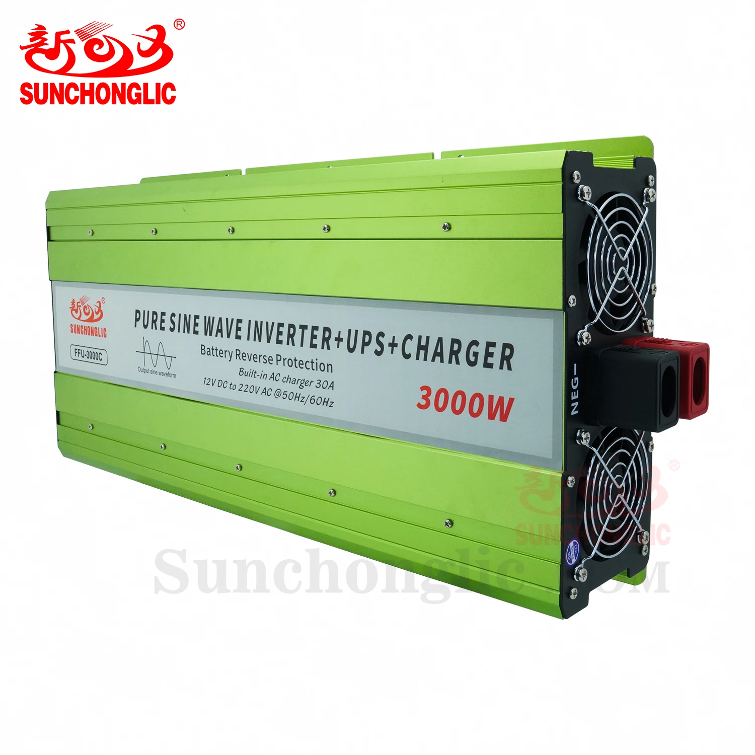 Sunchonglic inverter ups power inverter 12V 3000W pure sine wave inverter with 30A AC charger