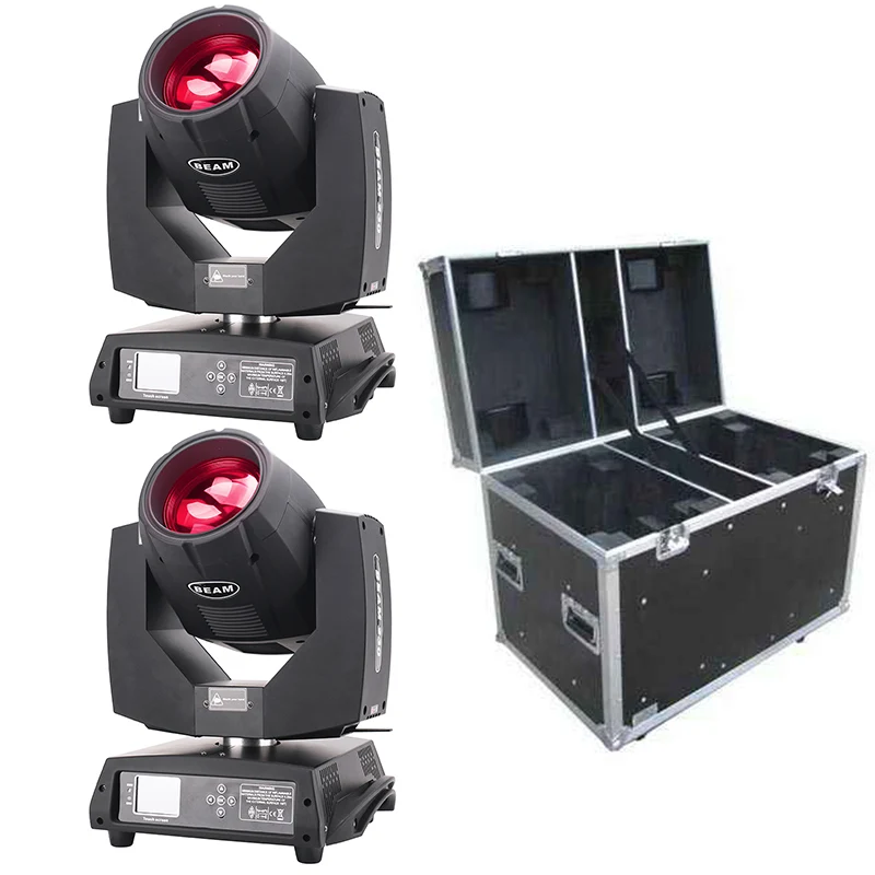 2PCS Professional 230w 7r Sharpy Beam Moving Head Dj Light Beam 7r Moving Head Stage Lights Set+Flight case