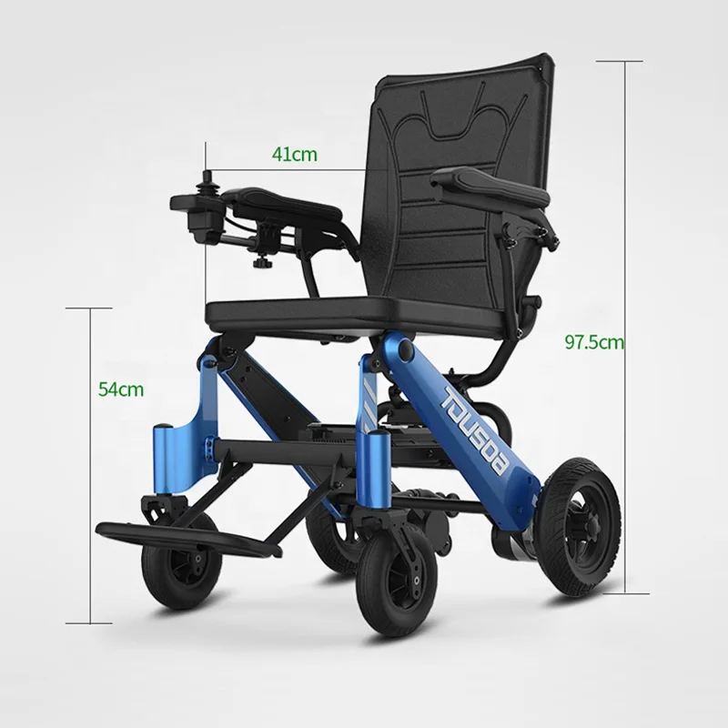 
Aluminum lightweight portable motorized wheel chair travel airport folding power electric wheelchairs for the disabled 