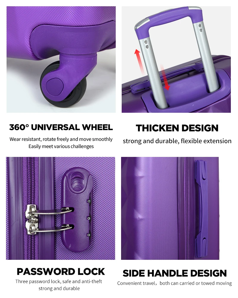 Custom Logo Factory Price  Silver Travel Suitcase Retro 3 Pieces Set Lightweight Travel Luggage