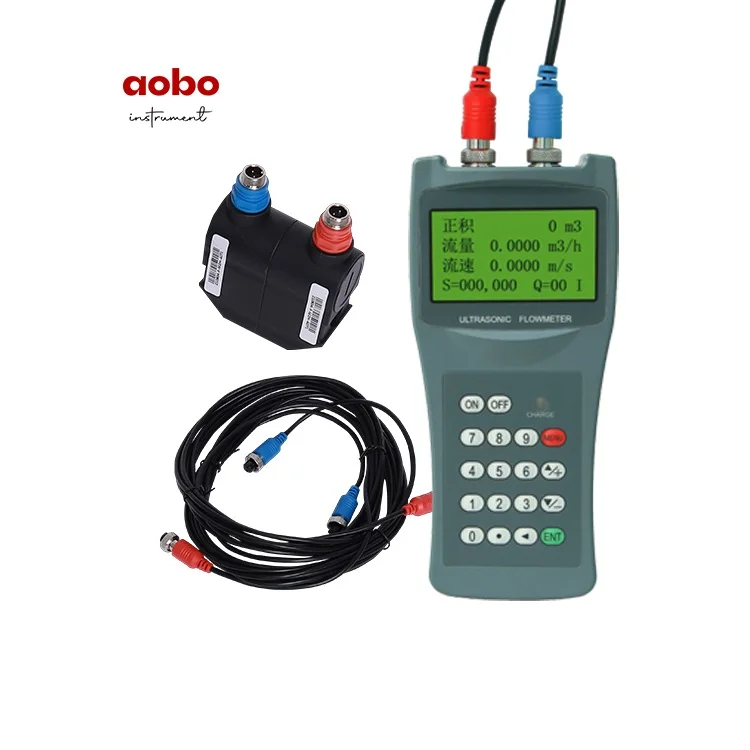 Industrial Clamp On Liquid Water Handheld Portable Battery Powered Dn20 Ultrasonic Flow Water Meter