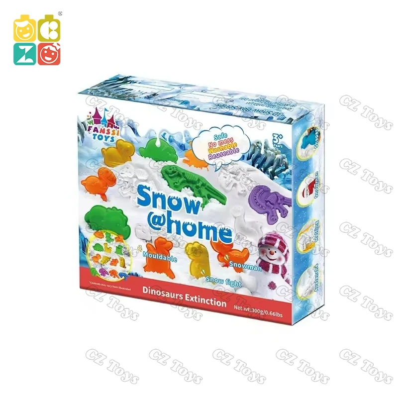 Factory prices Christmas gift Simulated Snow Play set for Kids Toy Animals Sand Castle Toys for Beach Winter Snow Toys