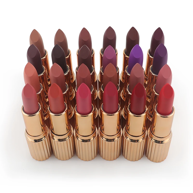 Ochain Lipsticks Customized Cosmetic OEM Vegan Wholesale Makeup Custom Lipstick 24 Colors Matte Lipstick Private Label