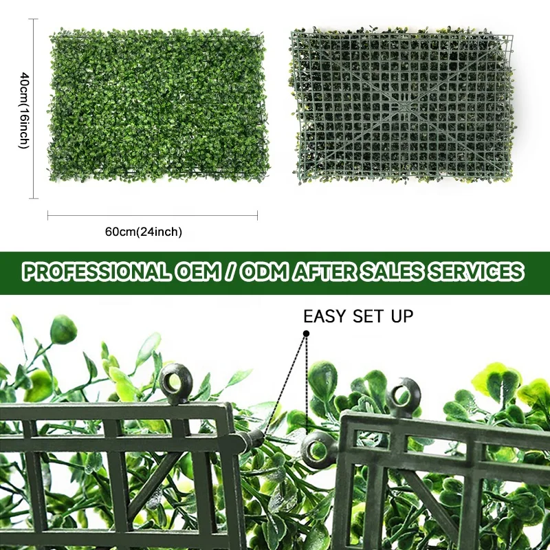 Artificial Boxwood Panels Topiary Hedge Plant Privacy Hedge wall Screen Sun Protected Suitable for Indoor Garden Fence Backyard