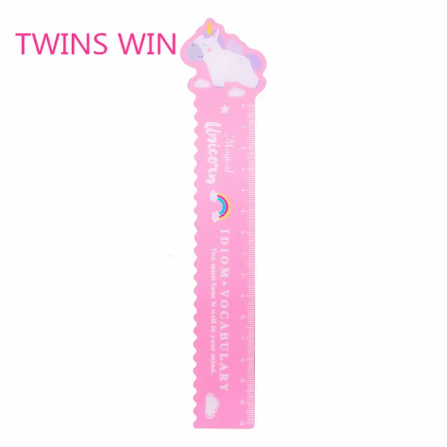 High Quality Promotional Gift Office Supplies and Stationery Cartoon Unicorn Soft Plastic Acrylic Measuring Straight Ruler 203