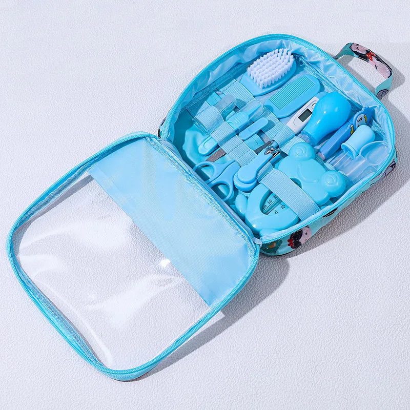 New Infant Baby Grooming Tools Newborn Manicure Set Baby Healthcare Nail Hairbrush Tool Set 13 PCS Baby Grooming kit
