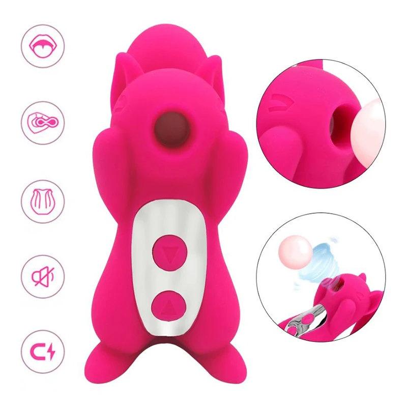 Wireless Mini Animal Shaped Vibrating Massager Adult Female Oral Sex Toys for Women Squirrel Sucking Vibrators
