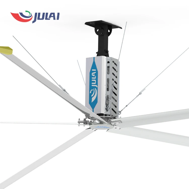 JULAI RTS 6.1m/20ft Energy saving giant industrial ceiling HVLS fan with magnesium alloy blade