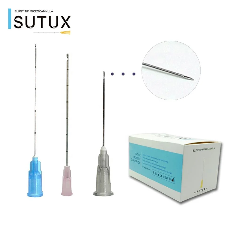 Sutux Disposable Stainless Steel 18g 21g 22g 23G 25g 27g Types of Cannula and Sizes