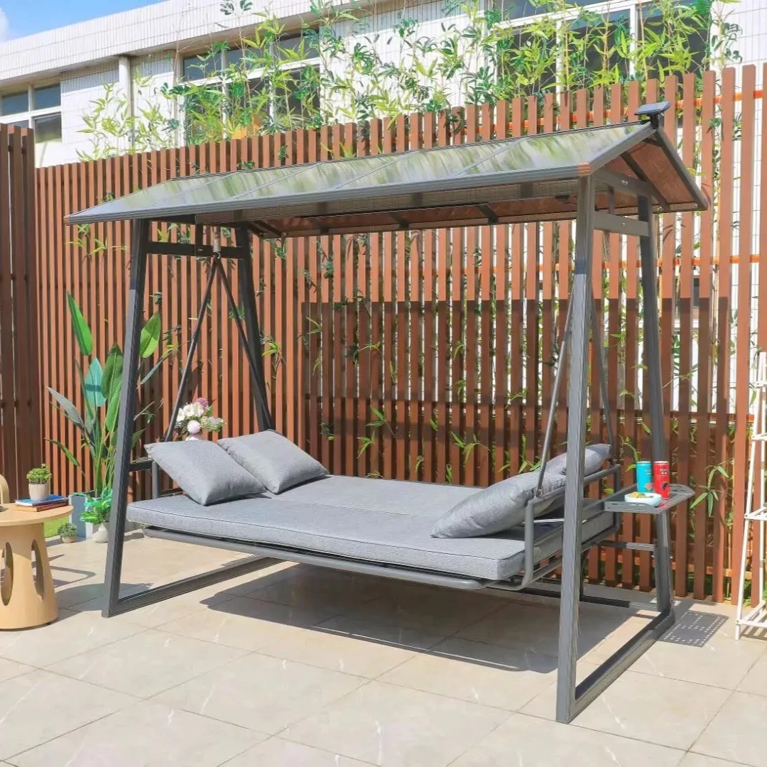 Outdoor Swing Patio Rocking Chair patio waterproof three people can lie in hammocks outdoor furniture