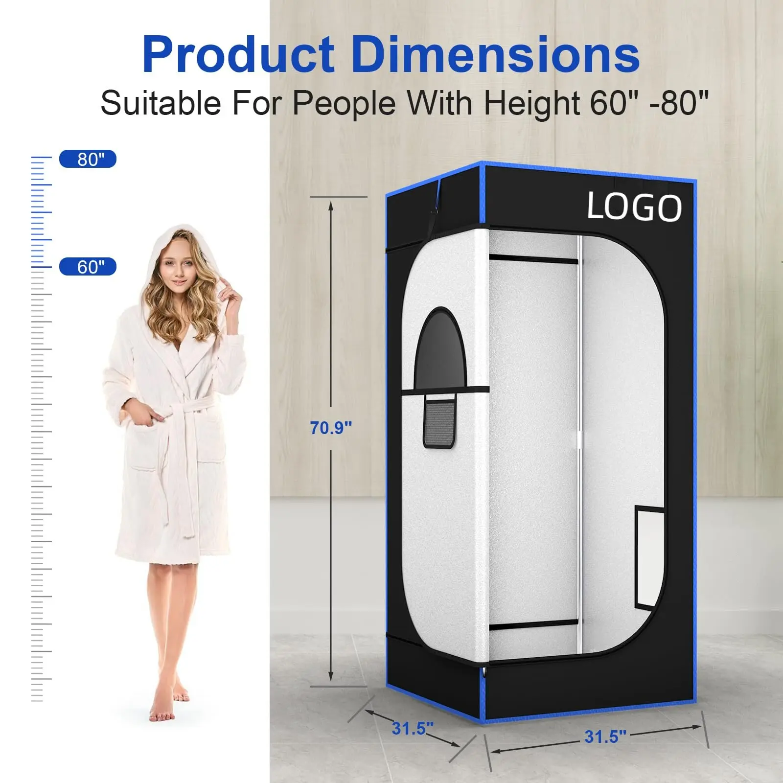 FCC Certified 3L 1200W Steam Generator with Remote Control full Size Steam Sauna Box Portable Steam Sauna