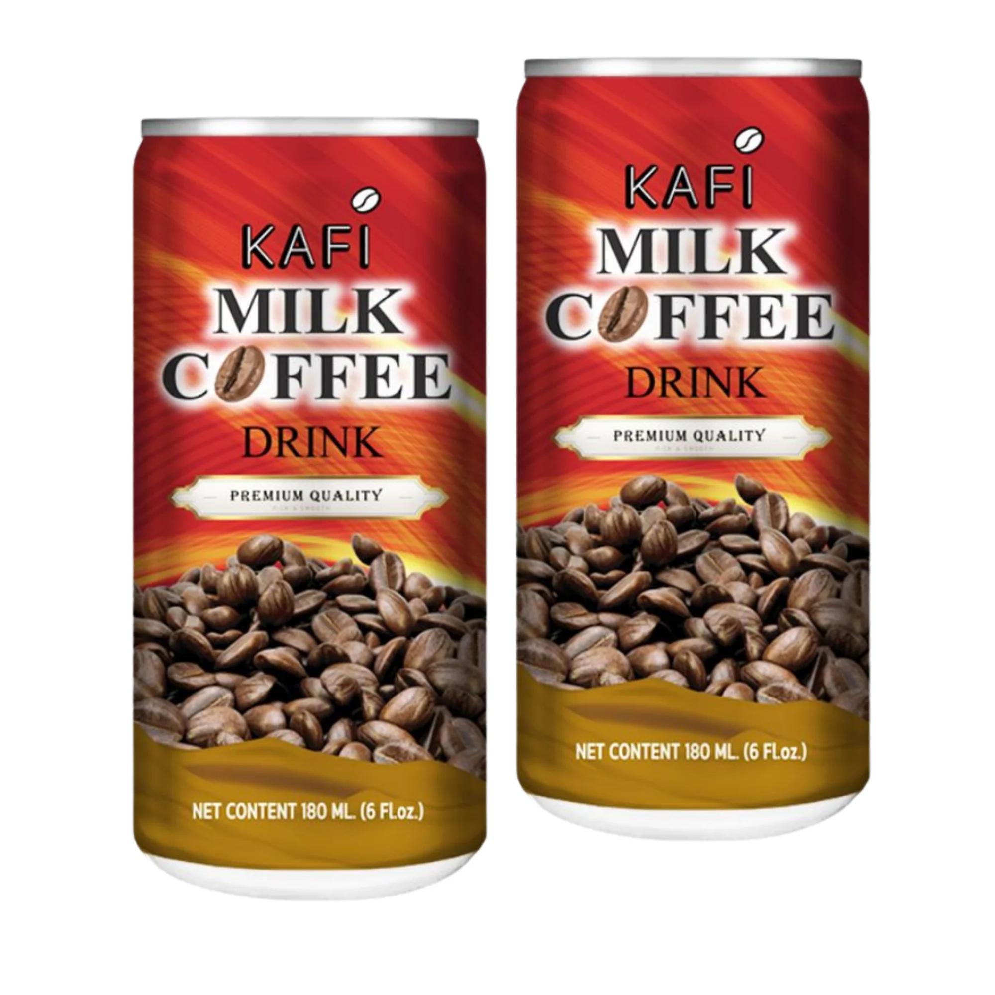 Instant Beverage Kafi Milk Coffee Ready to Drink Canned Espresso Flavors 180ml. Cold Brew Coffee Concentrate Drink from Thailand