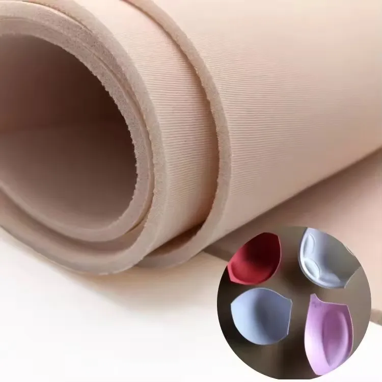 Environment friendly bra cup sponges foam padding laminated 100% cotton polyester fiber bra foam fabric raw material