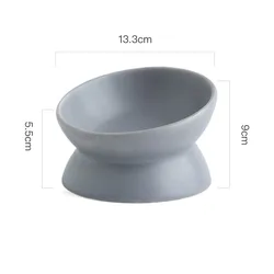 2023 New Ceramic Cat Dog Bowl Diagonal High Foot Neck Protection Dog Cat Food Bowl Pet Supplies