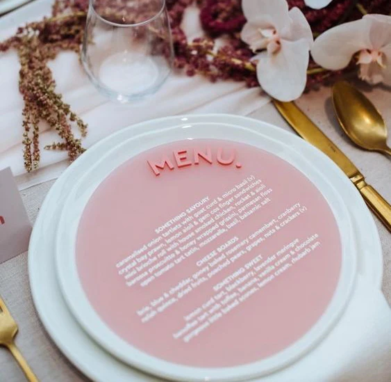 Custom Acrylic Restaurant Menu Menu Card Wedding With Uv Printing And Engraving Logo