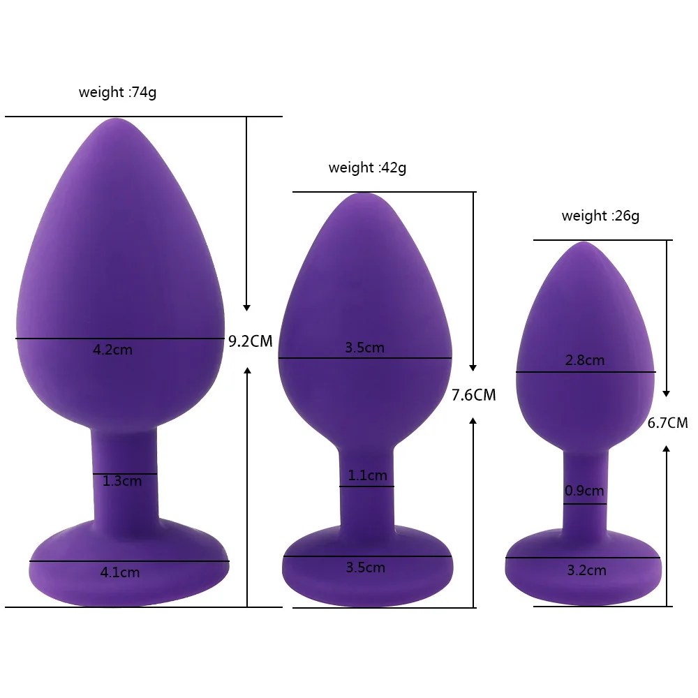 Silicone Anal Plug With Crystal Jewelry Smooth Touch Female Butt Plug Anal Bead Anus Dilator Anal Toys For Male Men Women%